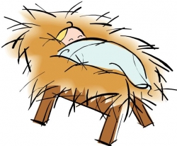 Picture of baby jesus in a manger clipart