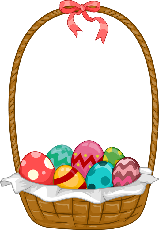 Easter Egg Basket Clipart .