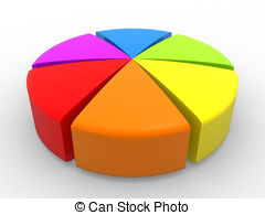 ... Pie chart - 3d image of colorful pie chart