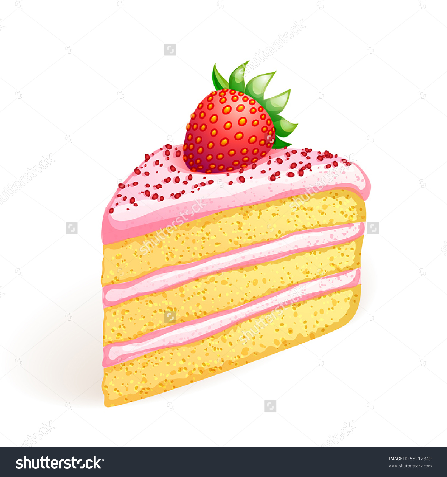Piece Of Cake With Strawberry.