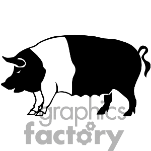 Cute Black And White Pig Clip