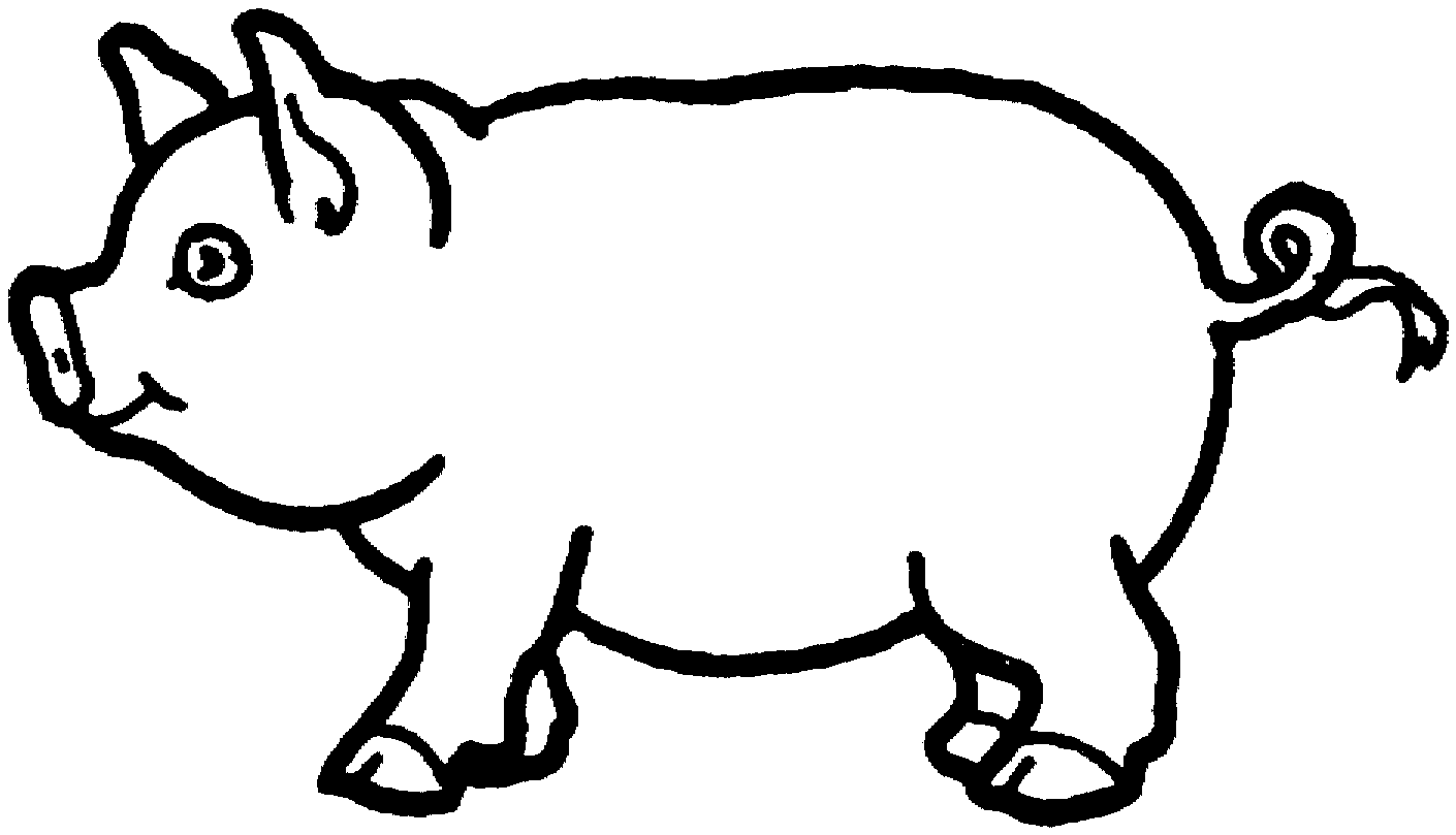 Pig Clipart Black And White C - Clipart Pig