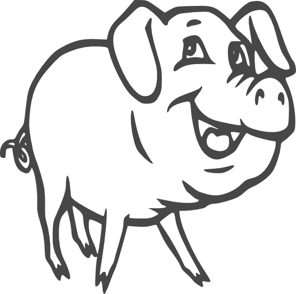 ... Pig Clipart Black And Whi - Pig Clipart Black And White
