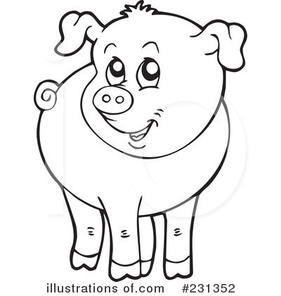 Pig clipart illustration by . - Pig Clipart Black And White