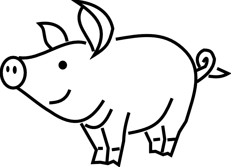 Pig Clipart - Pig Clipart Black And White