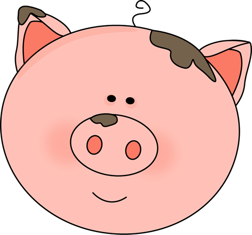 Pig Face with Mud - Cute Pig Clipart