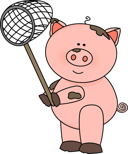 Pig Holding a Net