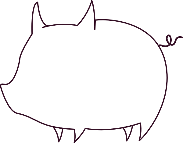 Pig Outline Clip Art At Clker - Pig Outline Clip Art