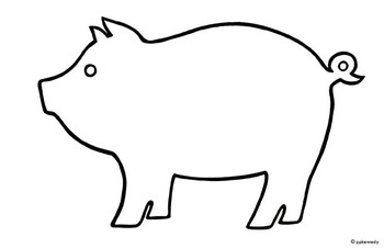 Pix For Pig Cartoon Outline. 
