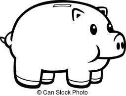 ... Piggy Bank - A cartoon illustration of a pink piggy bank.