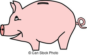 Piggy Bank Clip Art - .