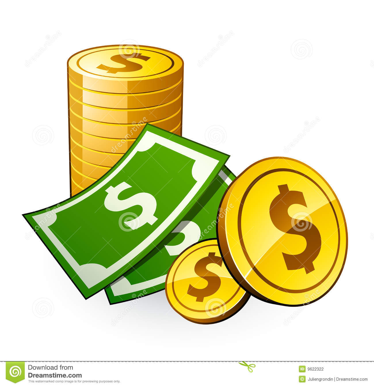Pile Of Coins With Dollar Sto - Clip Art Coins