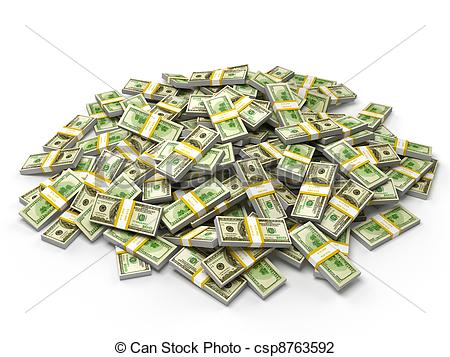 Man in a pile of money