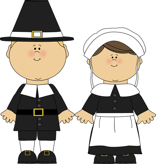 Pilgrim Boy And Girl Blond Ha - Pilgrim Clipart