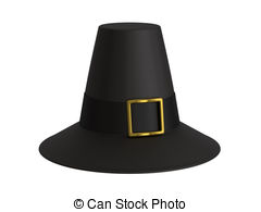 Pilgrim hat - A render of an isolated pilgrim hat