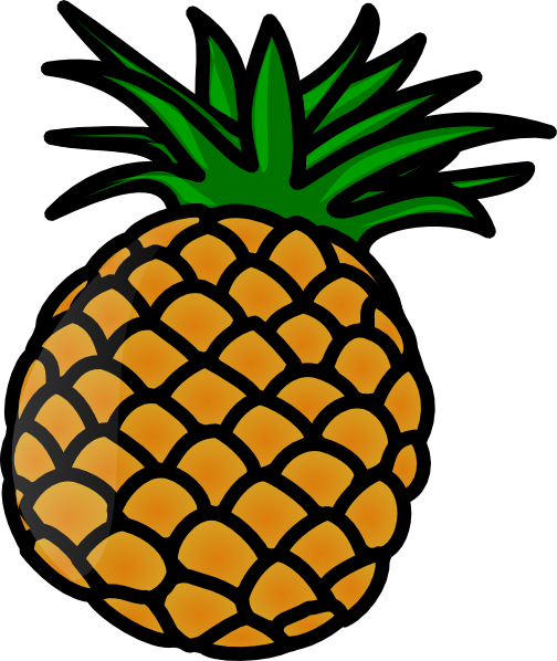 pineapple clipart black and white