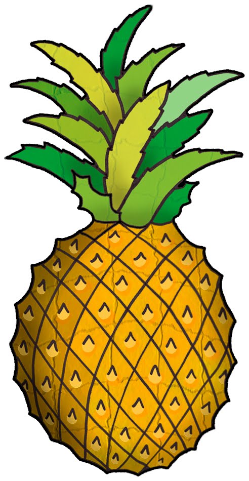 Large Painted Pineapple PNG C