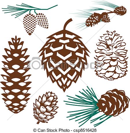 Pinecone Collection - Clip art collection of various styles.