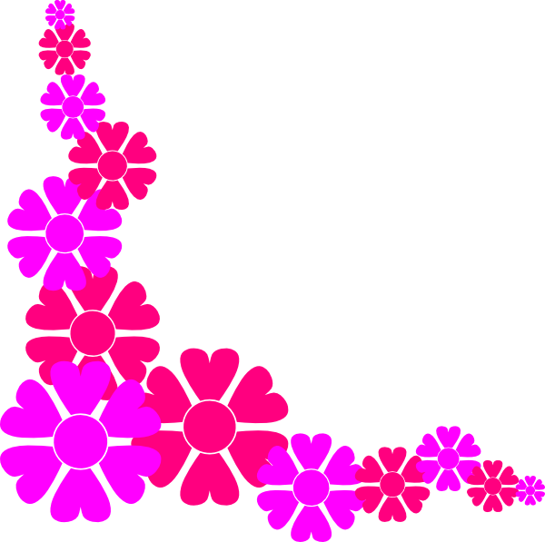 pink flower border clip art - Clipart Flower Border