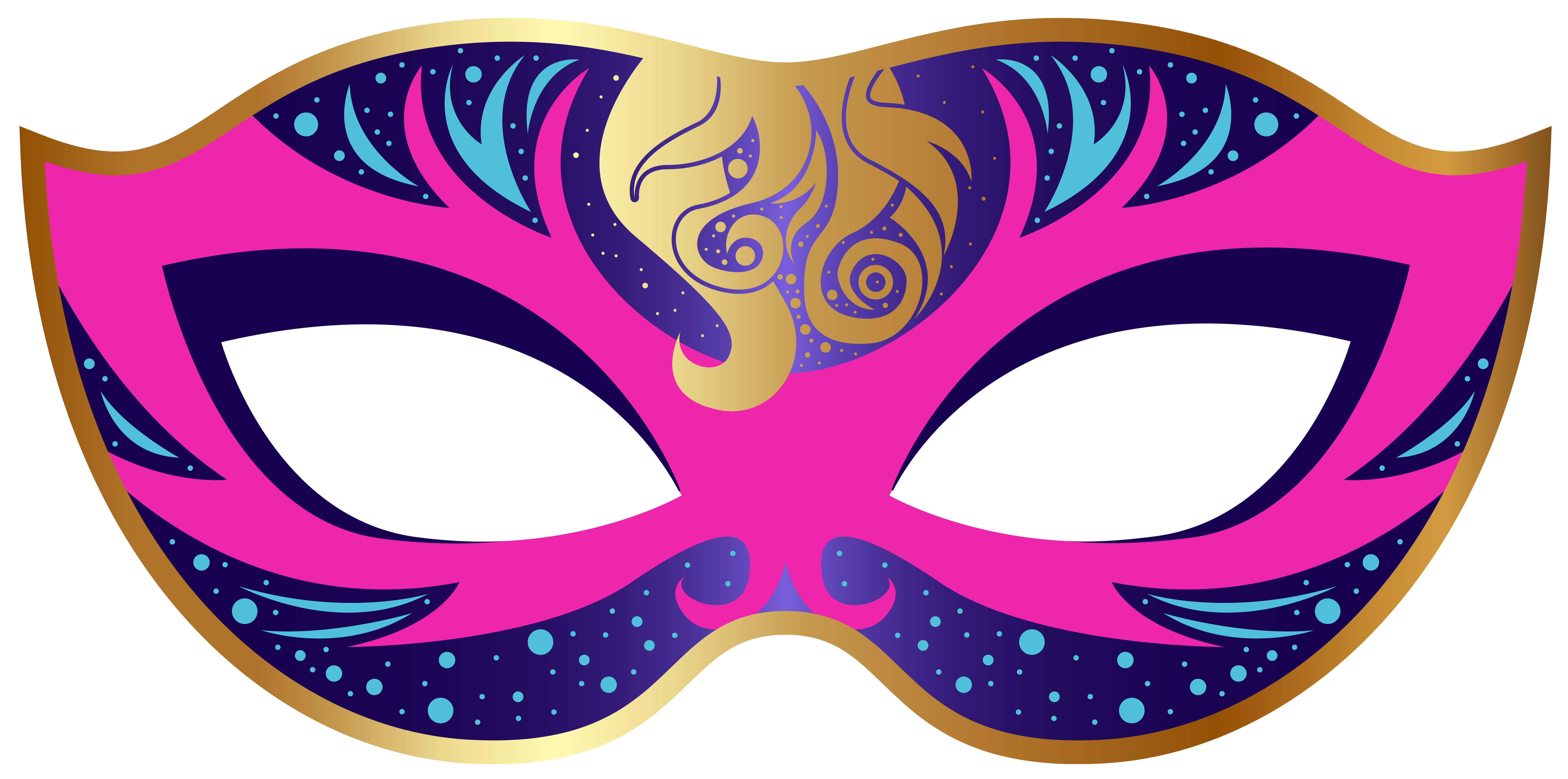 Pink and blue carnival mask clip art image