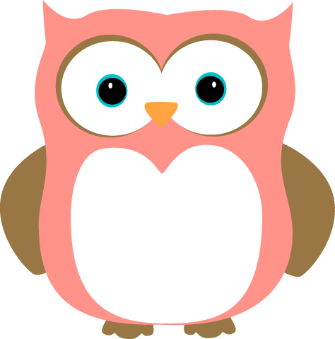 Pink and Brown Owl - Owl Clipart