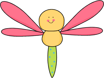 Pink and Yellow Dragonfly - Clipart Dragonfly
