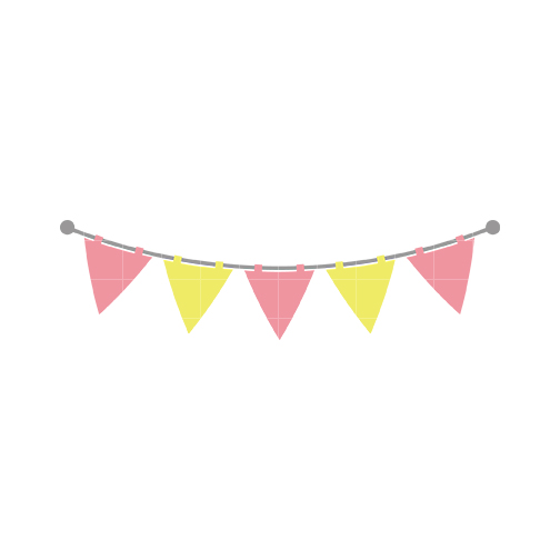 Pink and Yellow Flags Clip Ar - Flag Banner Clip Art