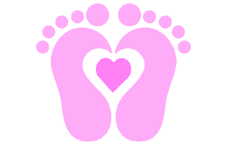 Pink Baby Footprint Clipart .