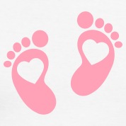 Pink Baby Footprints Clipart  - Baby Foot Print Clip Art