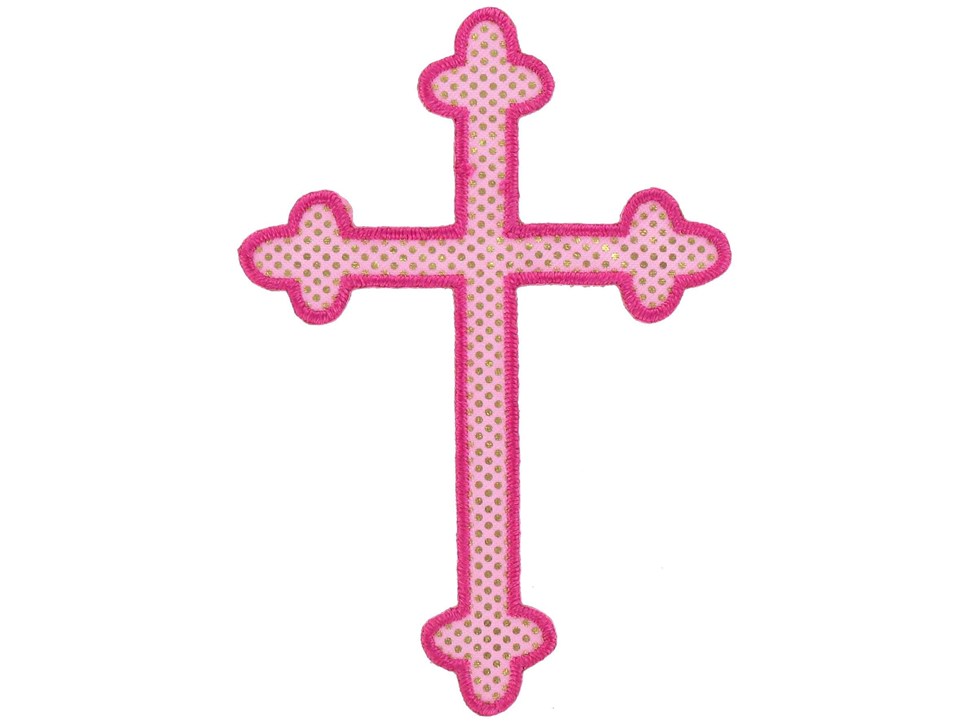Pink Polka Dot Rose Cross Cut