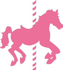 Pink carousel horse clipart - .