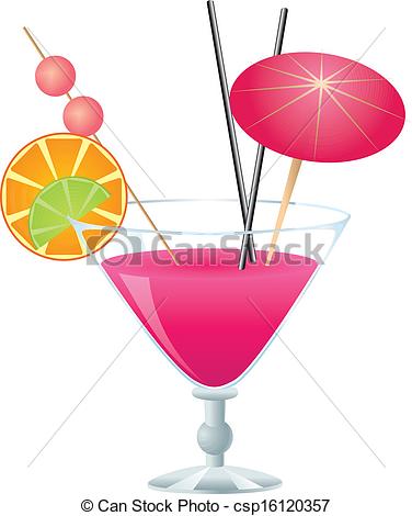 ... Pink cocktail - Tropical pink cocktail with small umbrella.