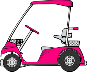 Pink Golf Cart Clip Art