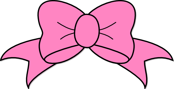 Pink Hair Bow Clip Art At Clk - Pink Bow Clipart