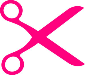 Pink hair scissors and comb . - Hair Scissors Clip Art