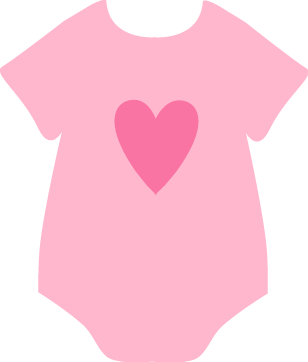 Pink Heart Onesie - Baby Onesie Clipart