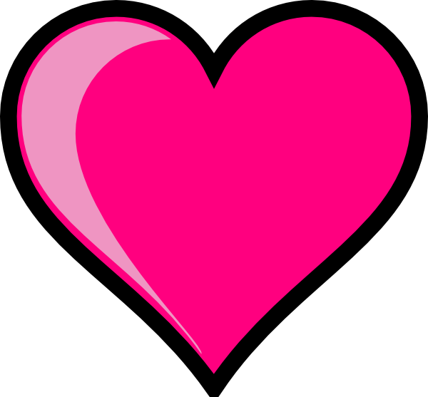 pink heart outline clipart - Picture Of A Heart Clipart