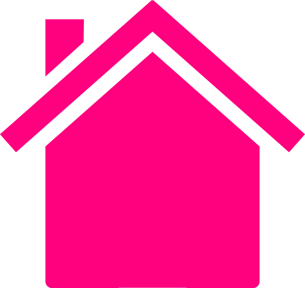 Pink House Outline Clipart - House Outline Clipart