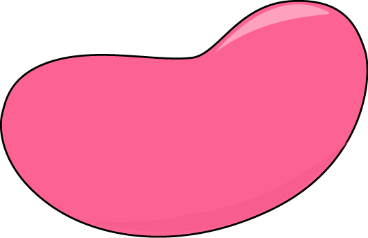 Pink Jelly Bean with a Black Outline