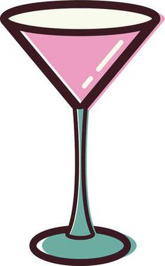 Pink Martini Glass Clipart -  - Clipart Martini Glass
