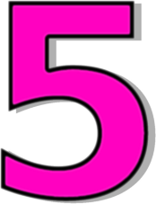 Pink Number 5 Clipart
