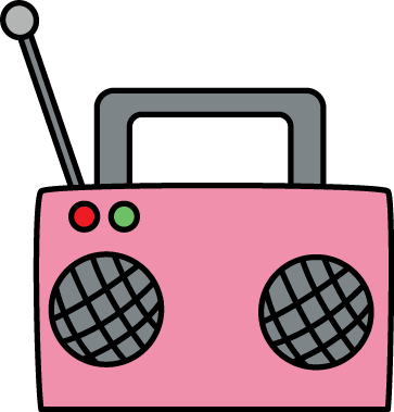 Pink Radio Clip Art Image - pink portable radio