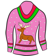 Pink rudolph sweater clipart