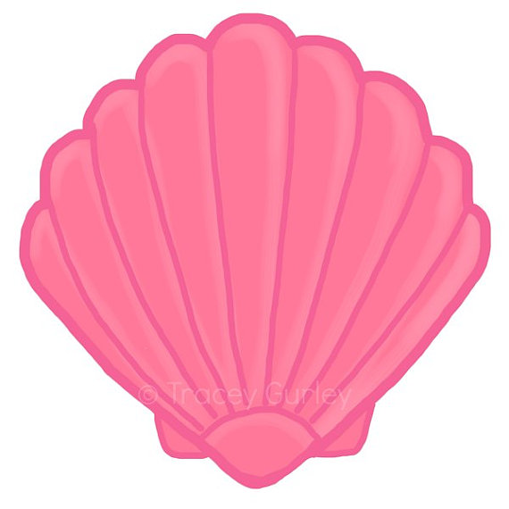 Pink Scallop Seashell Clipart - Sea Shell Clipart