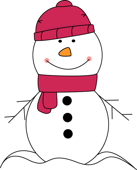 Pink Scarf And Hat Clip Art S - Snow Man Clip Art