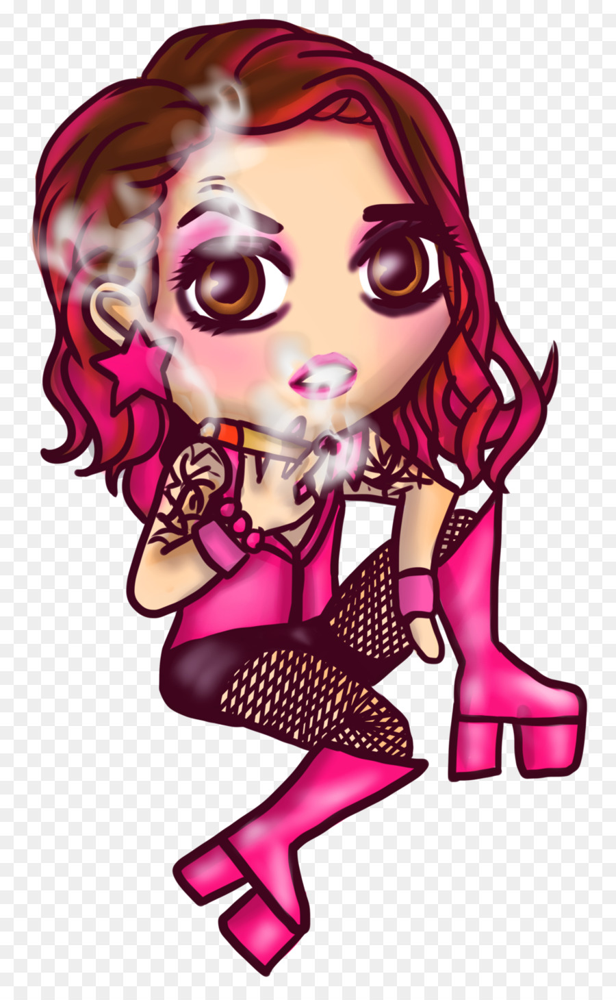 Cartoon Clip art - pink singer