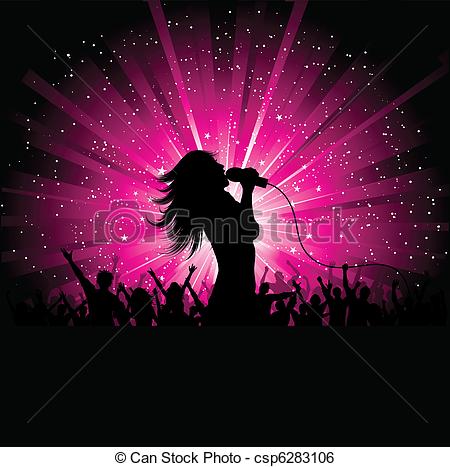 Female singer - csp6283106 - Pink Singer Clipart