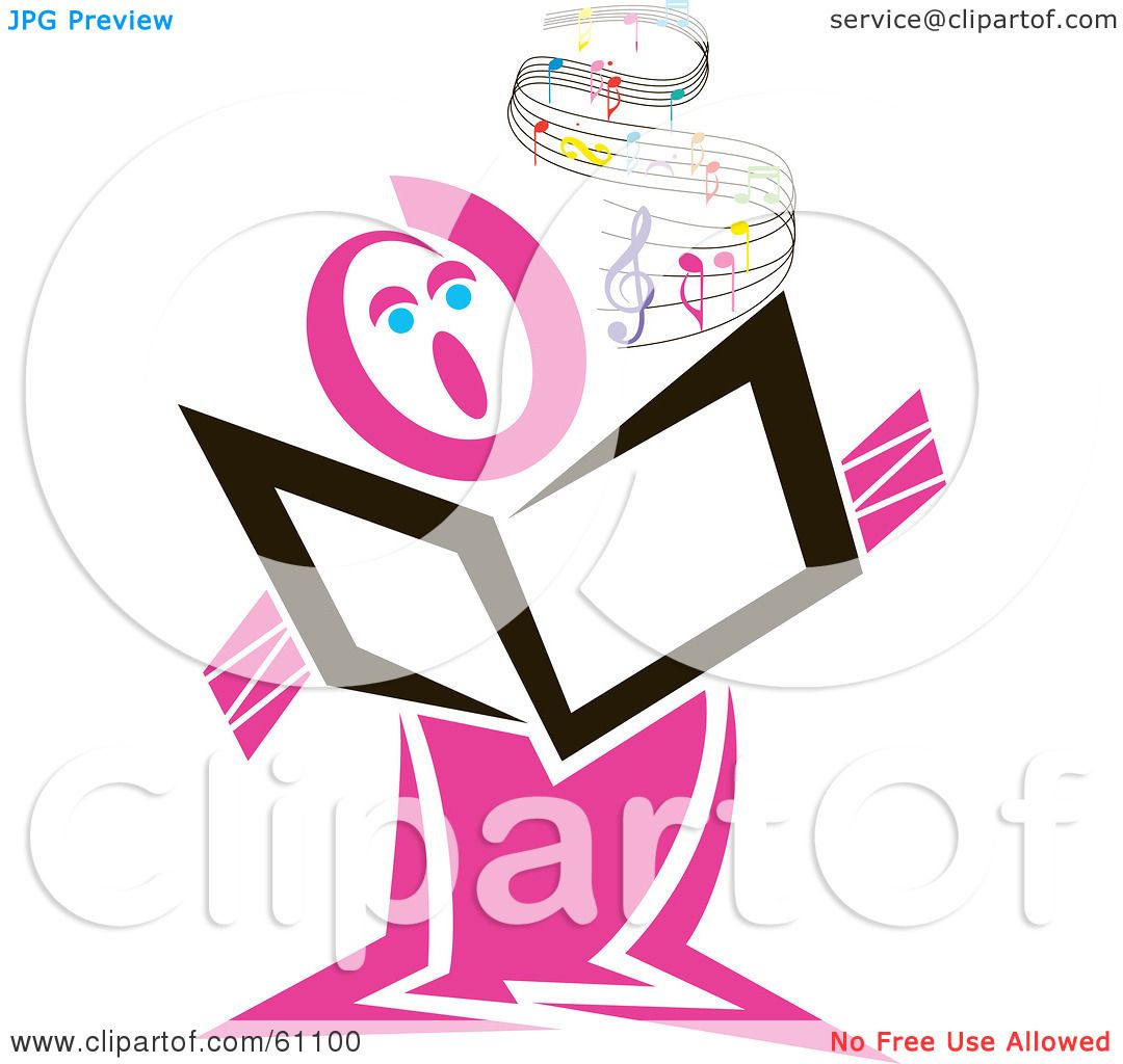 Royalty-free (RF) Clipart Ill - Pink Singer Clipart
