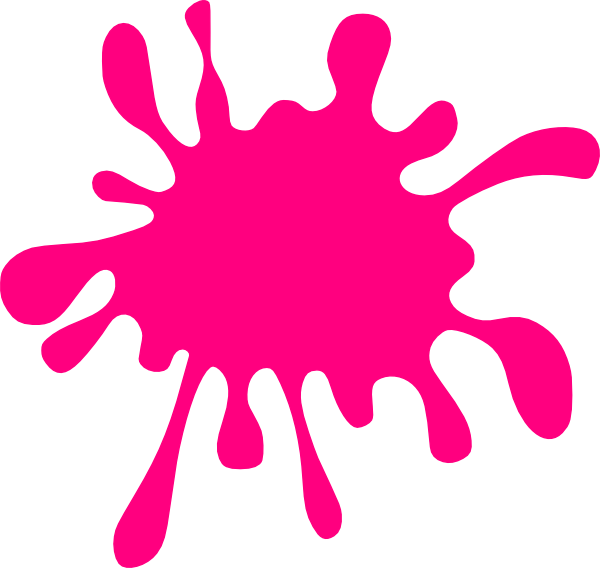 Pink Splatter Clip Art At Clk - Paint Splatter Clip Art