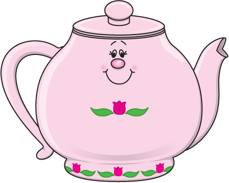 Pink vintage teapot clipart 2